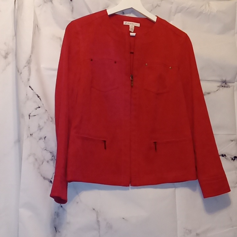 JM Collection red jacket full zip 6P 💜💜💜💜